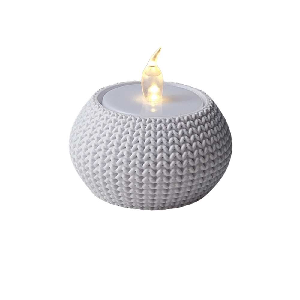 Knitted LED Tealight Holder + Light