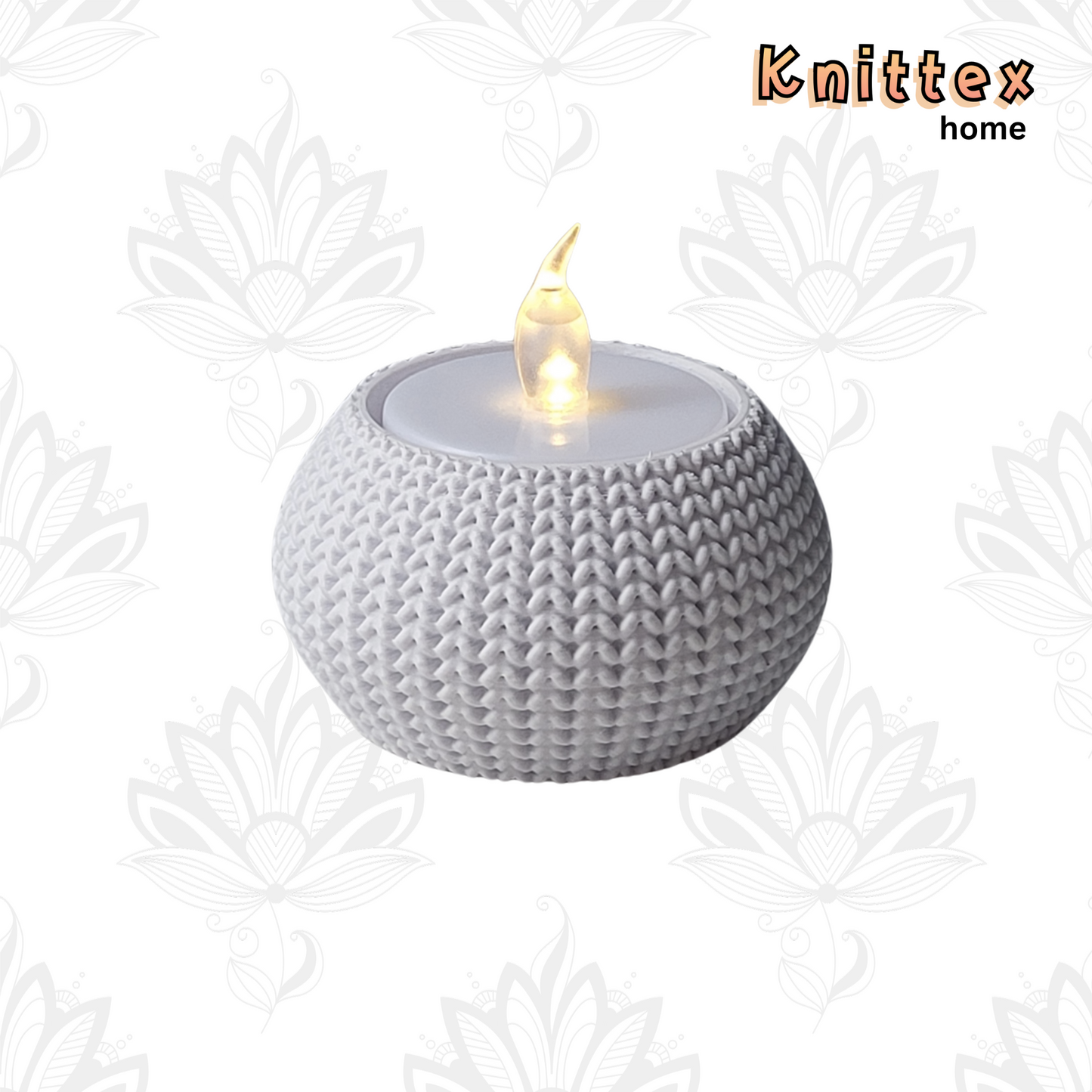 Knitted LED Tealight Holder + Light