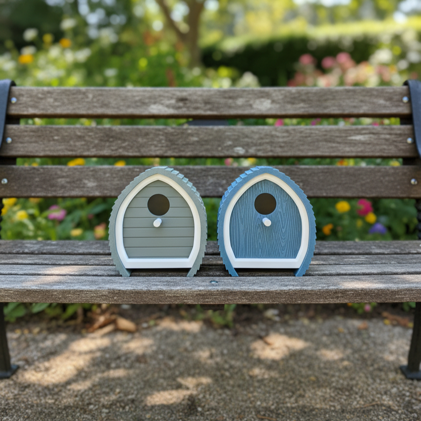 Designer Birdhouse with Perch | Easy Hang Modular Spade Shape | Modern Avian Home