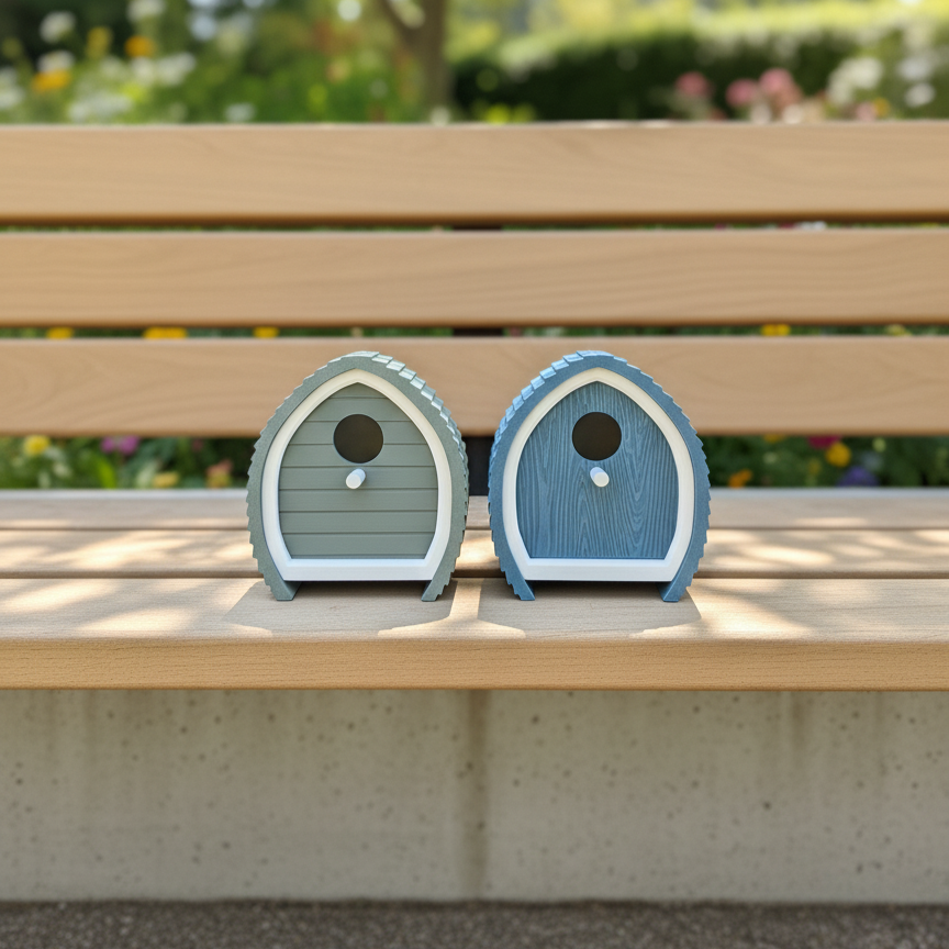 Designer Birdhouse with Perch | Easy Hang Modular Spade Shape | Modern Avian Home