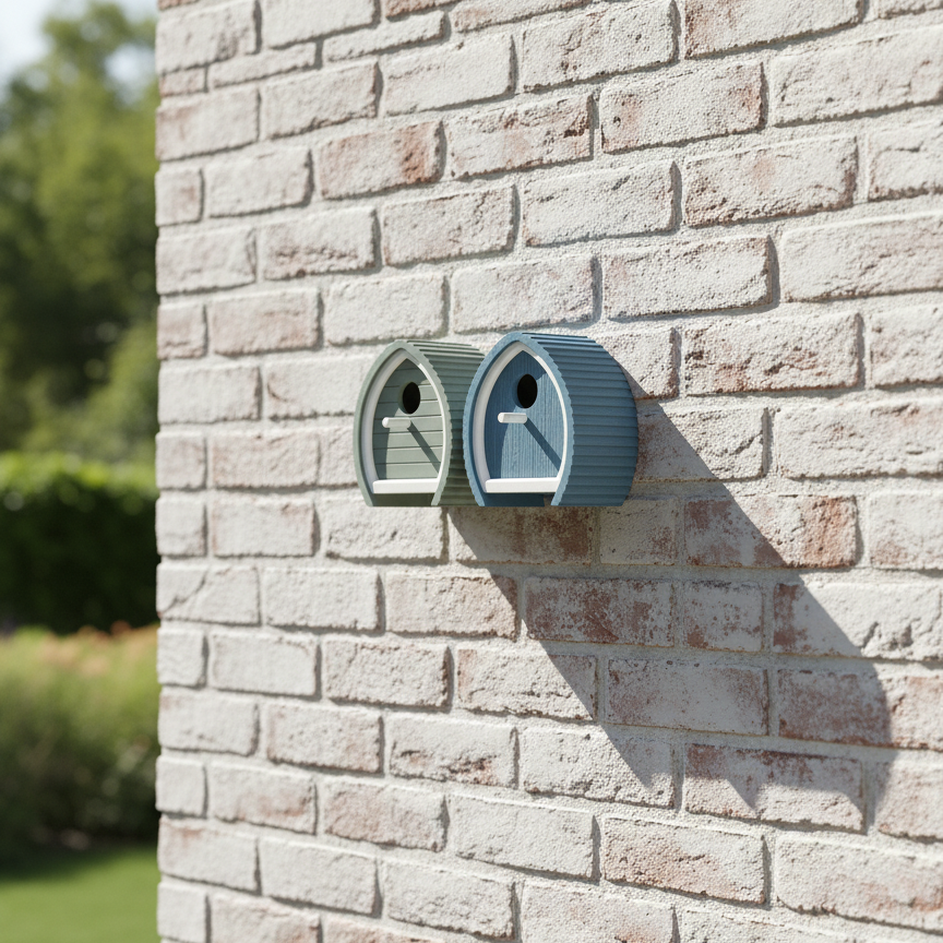 Designer Birdhouse with Perch | Easy Hang Modular Spade Shape | Modern Avian Home