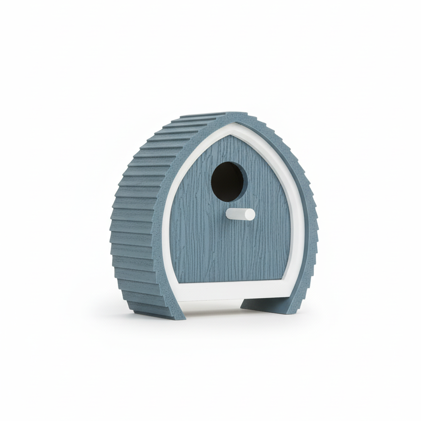 Designer Birdhouse with Perch | Easy Hang Modular Spade Shape | Modern Avian Home