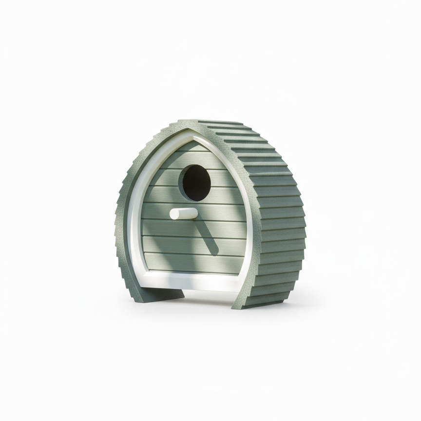 Designer Birdhouse with Perch | Easy Hang Modular Spade Shape | Modern Avian Home