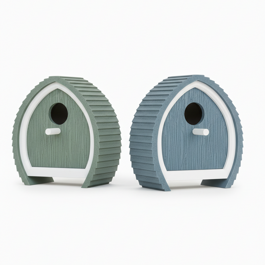 Designer Birdhouse with Perch | Easy Hang Modular Spade Shape | Modern Avian Home