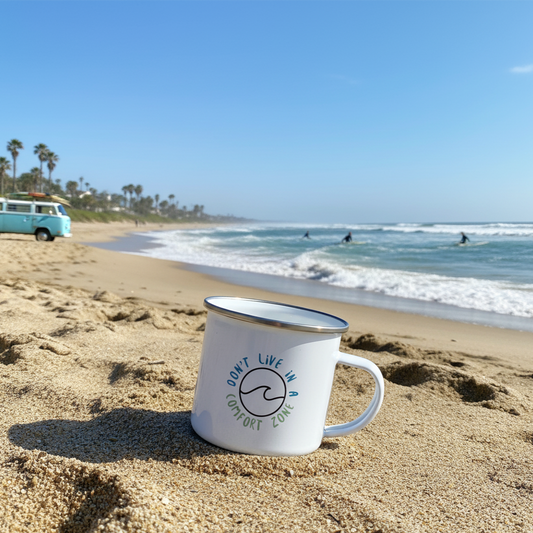 Don't Live In A Comfort Zone Wave | Enamel Mug