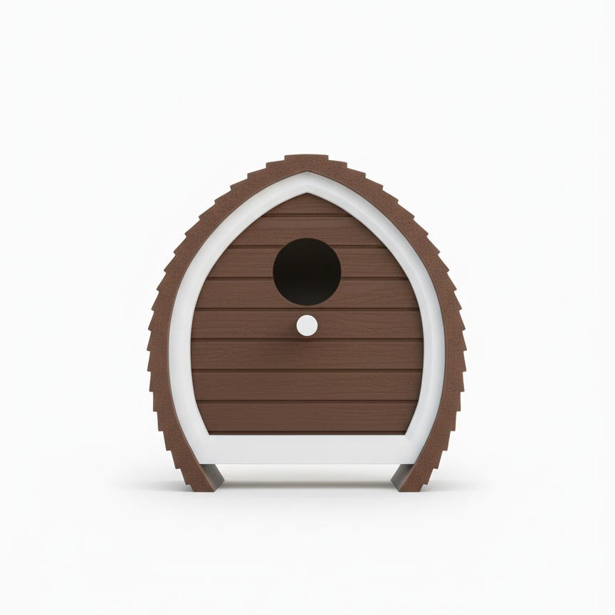 Designer Birdhouse with Perch | Easy Hang Modular Spade Shape | Modern Avian Home
