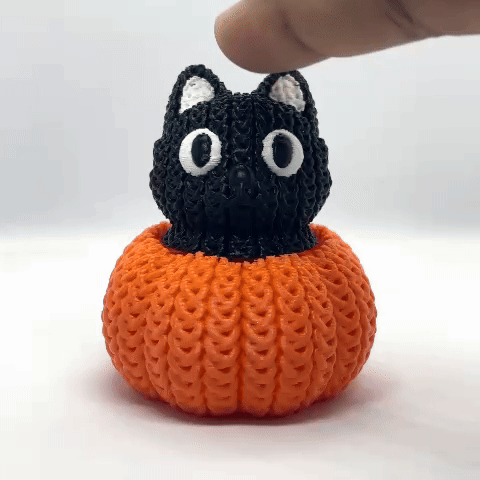 Cat in Pumpkin - Clickable "Purrkin"