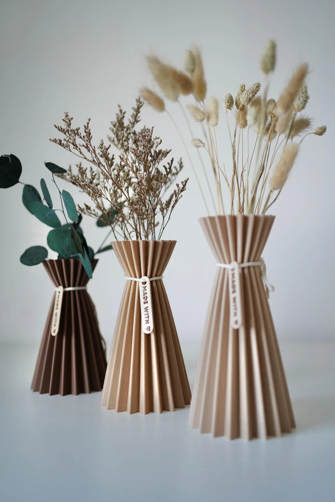 SLOZENA Pleated Vase Set of Three