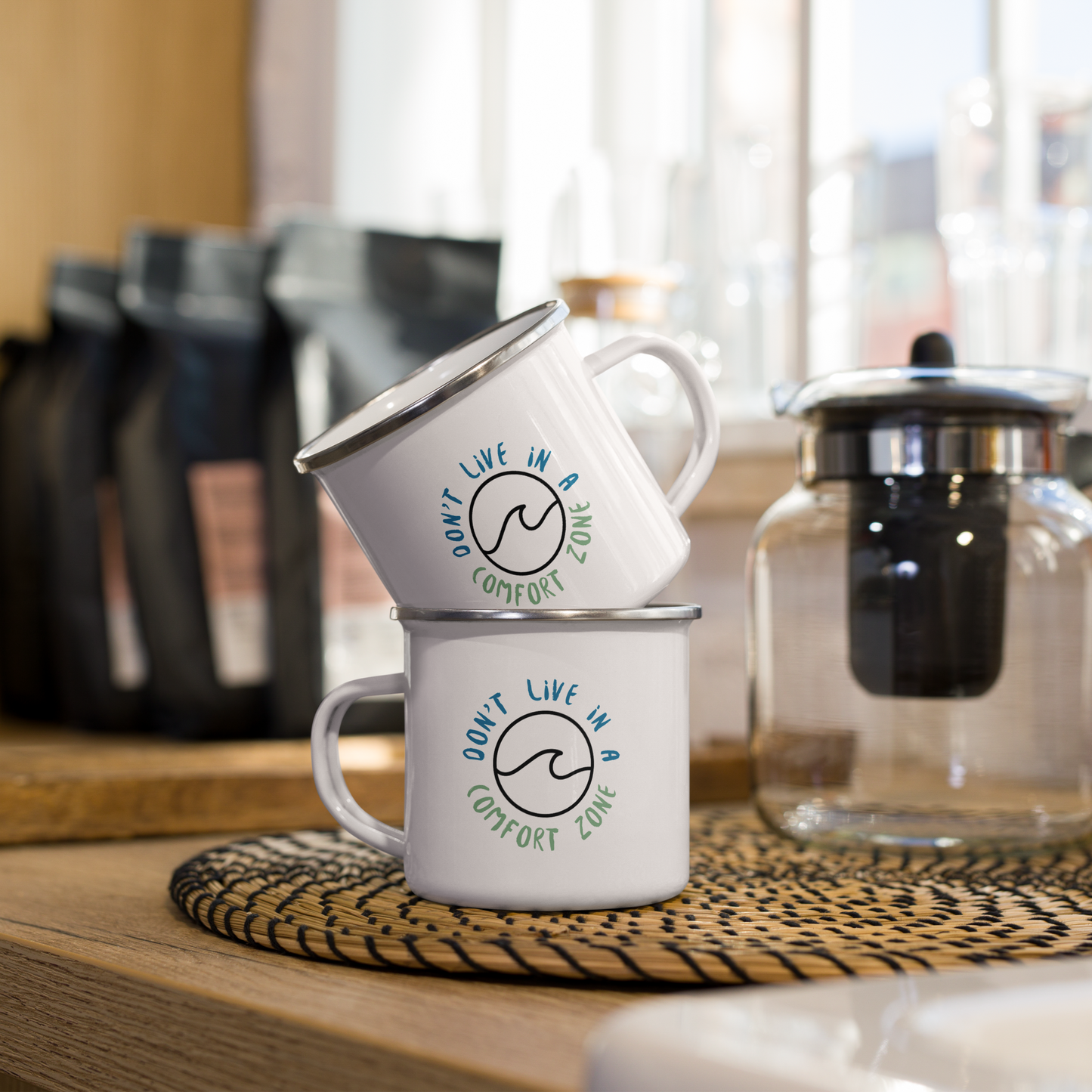 Don't Live In A Comfort Zone Wave | Enamel Mug