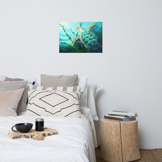 "Havskilpadde" Sea Turtle Poster Print