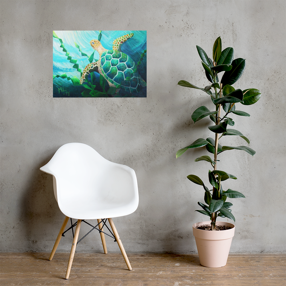 "Havskilpadde" Sea Turtle Poster Print