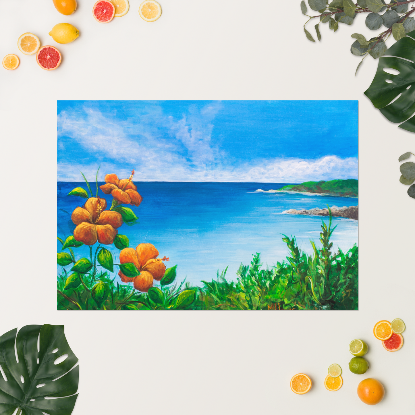 Tropisk Strand - Tropical Beach | Premium Wall Art Print