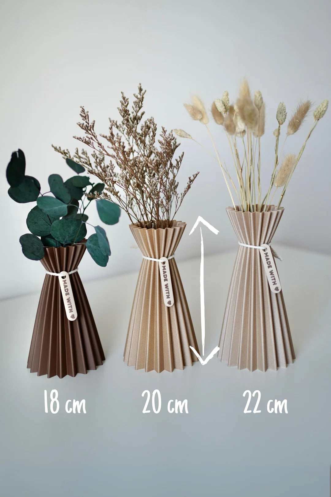 SLOZENA Pleated Vase Set of Three