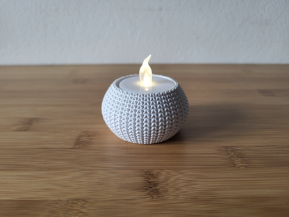 Knitted LED Tealight Holder + Light