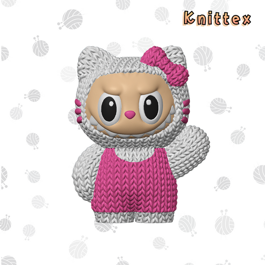 Knitted Smiling Kitty "Labubu x Hello Kitty" Inspired