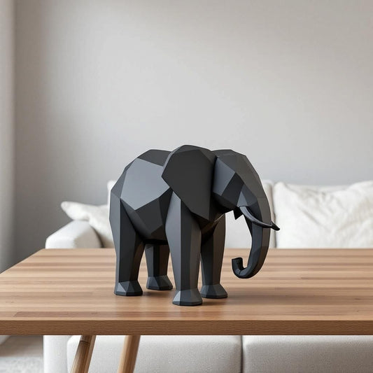 Low-Poly Elephant: Playful & Modern Art for Gamers & Design Lovers