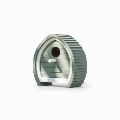 Designer Birdhouse with Perch | Easy Hang Modular Spade Shape | Modern Avian Home
