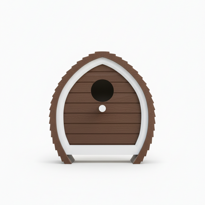 Designer Birdhouse with Perch | Easy Hang Modular Spade Shape | Modern Avian Home