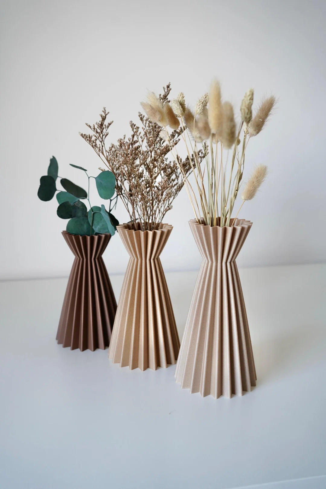 SLOZENA Pleated Vase Set of Three