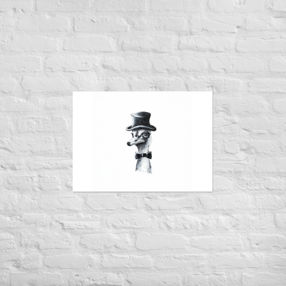 "Hr. Struds" Mr. Ostrich, Gangster Animal | Premium Wall Art Print