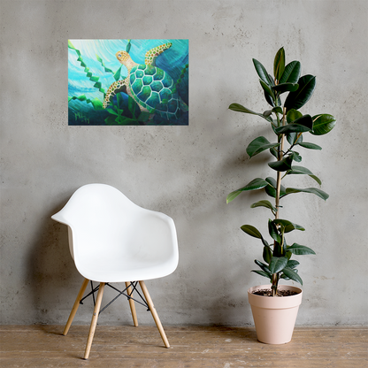 "Havskilpadde" Sea Turtle Poster Print