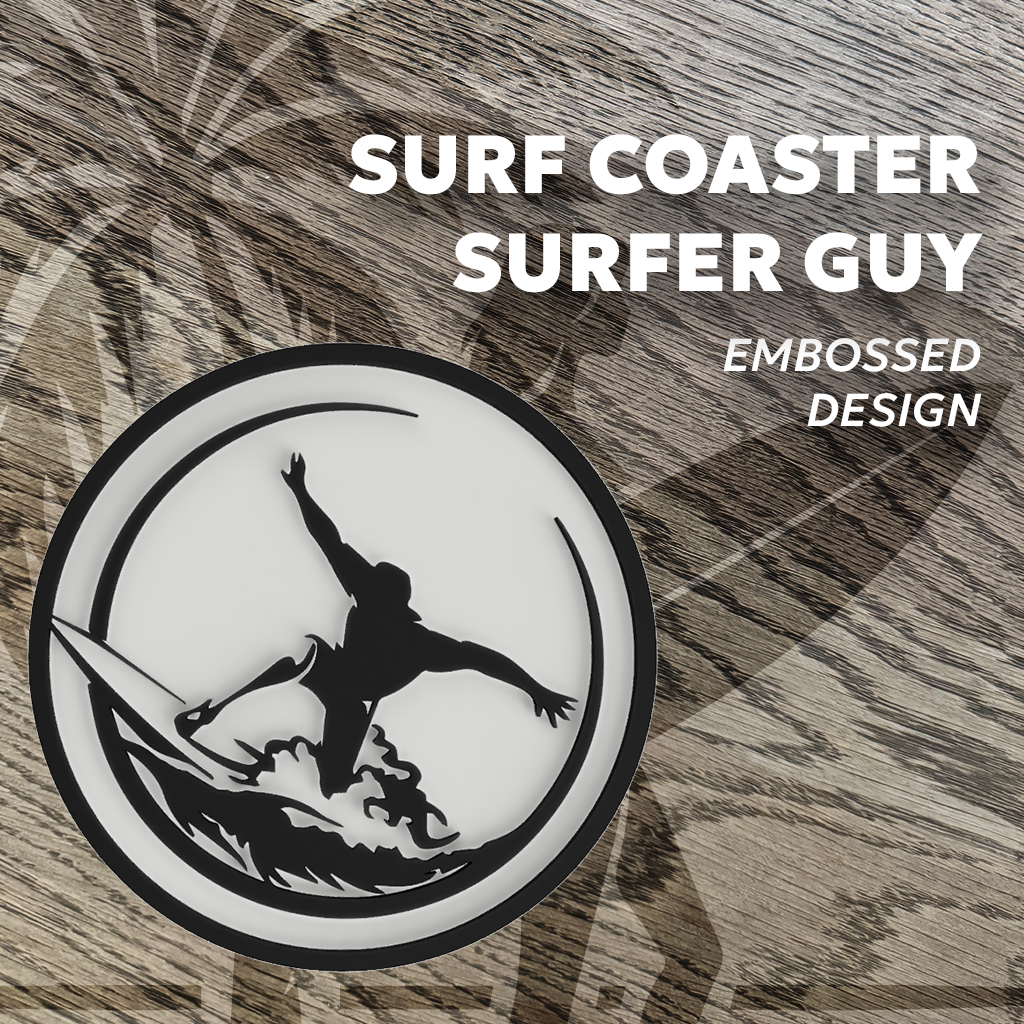 Surfer Guy Coaster - Set of 4